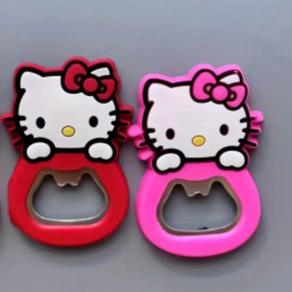 RED or PINK Hello Kitty Bottle Opener Magnet